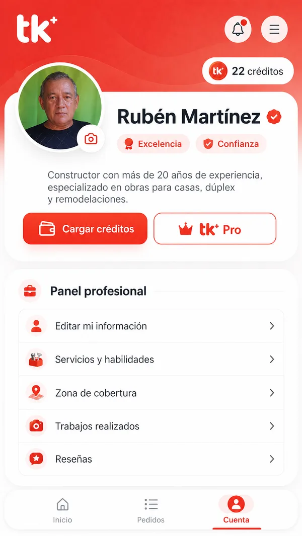 Panel profesional de toke+